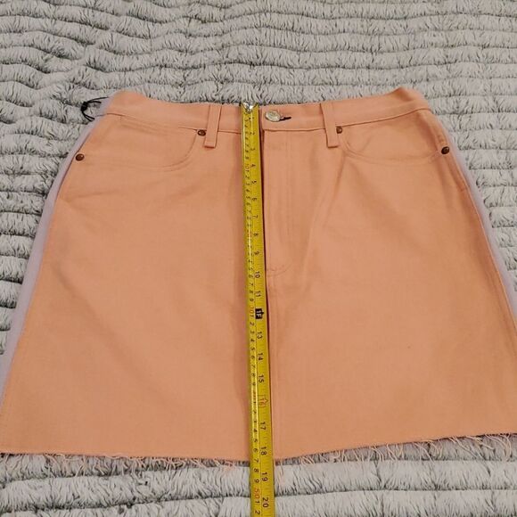 Rag&bone peach and lilac Moss jean skirt sz 31 - Picture 15 of 16
